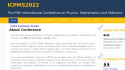 ICPMS 2024: International Conference on Physics, Mathematics and Statistics